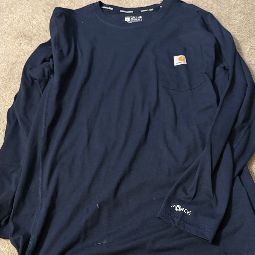 Carhartt Navy Force Flex Long Sleeve Tee NWOT